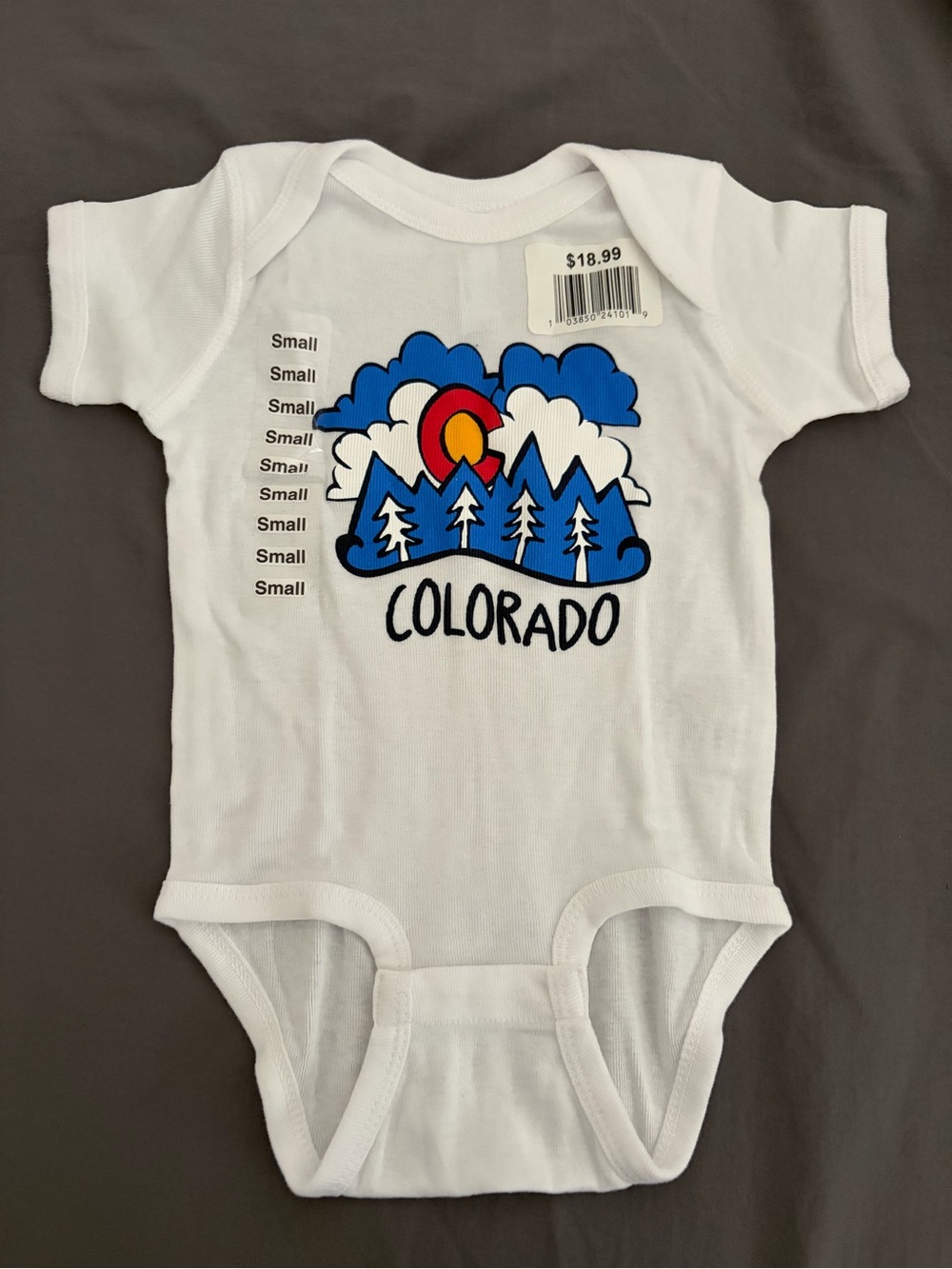 Rabbit Skins White Colorado Graphic Baby One-Piece Bodysuit